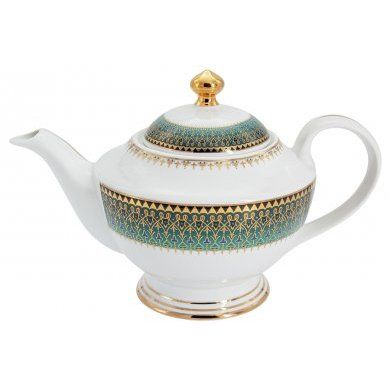 Чайный сервиз Бухара зелёный 12 персон 42 предмета Anna Lafarg (Китай), костяной фарфор, 42 предмета - 2